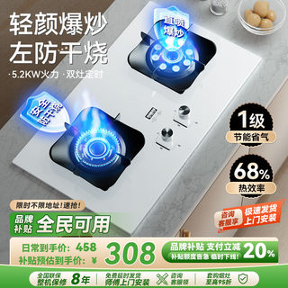 Xinfei Household Gas Stove Double Burner High Flame Natural Gas Stove Liquefied Gas Top Ten Brand Genuine White Gas Stove