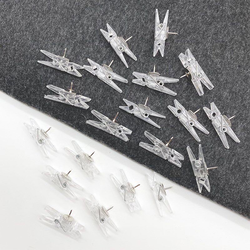 20 transparent clips Pins Pins without injury photo Wall decoration by nail soft wood felt nail workword nail-Taobao