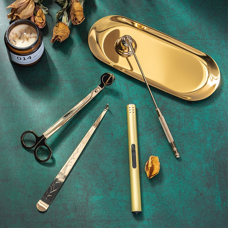 Candle wick cut aromatherapy candle tool set igniter candle extinguisher point extinguish candle cover scissors three-piece set practical