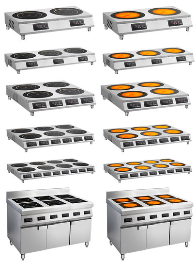 Коммерческая индукционная плита Yingsige, электрическая керамическая плита с несколькими головками, 3500 Вт, глиняная кастрюля с четырьмя шестиглами глазами, плита из оловянной фольги, тушеная куриная кастрюля
