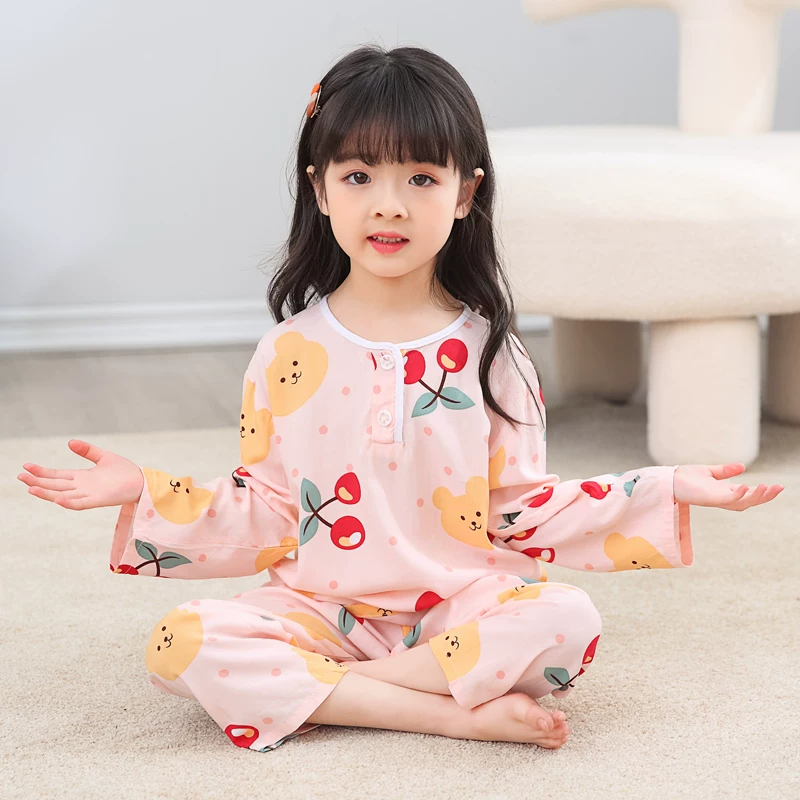 Летний детский пижама для мальчиков, с длинным рукавом, тонкий комплект