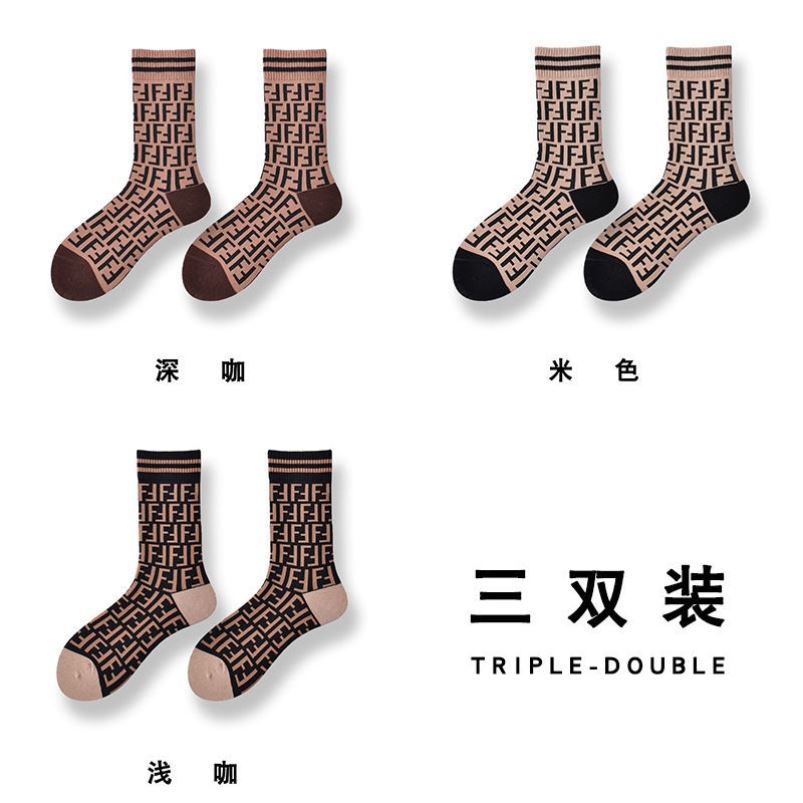 Socks Children High Silo Socks Han Prints 100 hitch 100 hitch FF Fashion net Red bursting with stockings Sox autumn winter style cotton socks