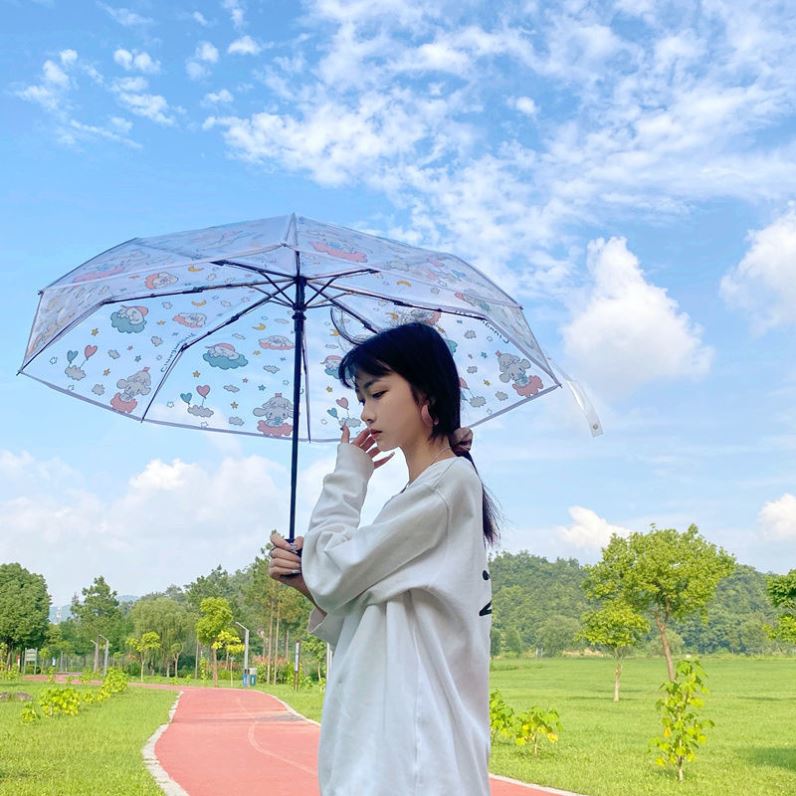 Jade Gui Dog Umbrella Hot Selling Shaking Tone Same-day System Transparent Folding Full Automatic Portable Girl Hearts Little Fresher