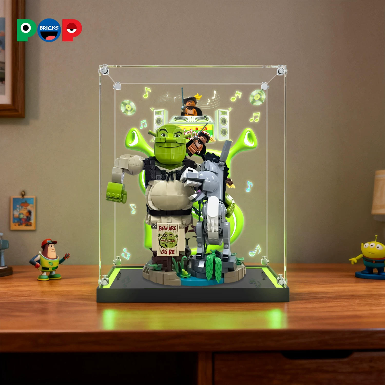 POP подходит для LEGO 72423 Monster Shrek Trio Шрек прозрачная акриловая витрина коробка для хранения