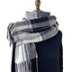 Black and White Checkered Scarf for Women, Autumn and Winter Korean Retro Shawl, Japanese Style Student Faux Cashmere Warm Thickened Neck Scarf for Men, Trendy