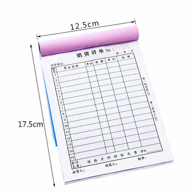 Sales List, Two-Part Sales Invoice, Three-Part Sales Invoice, Four-Part Sales Invoice, Shipping Order, Sales Receipt, Delivery List, Carbonless Copy