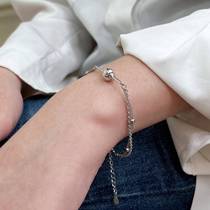 South Koreas new S925 sterling silver double-layer ball bead bracelet for women ins fashion simple versatile and personalized student bracelet