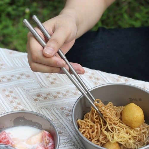 Складные телескопические съемные палочки для еды, дорожная портативная нескользящая посуда для кемпинга