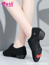 Oxford cloth shoes for Latin women adult medium-heeled teachers shoes square dance shoes soft-soled dance shoes yoga shoes