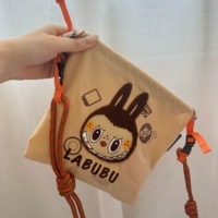 Кофейная небольшая сумка с молнией, оранжевые бретели