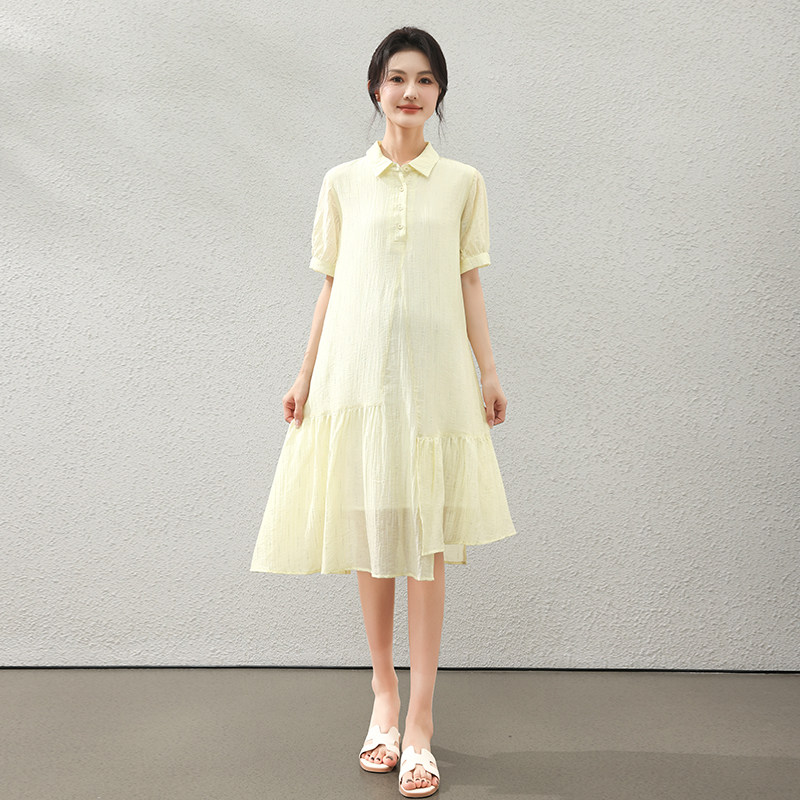 Forencos Maternity Dress 2026 New Loose Tencel Dress Summer Thin Mid-Length Dress Elegant Outfit — 5