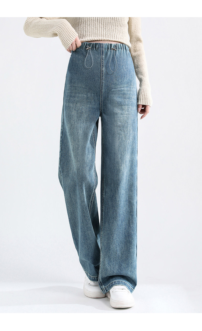 Forencos Maternity Jeans Autumn and Winter Fleece-Lined Straight Wide-Leg Pants 2026 New Large Size Non-Tight Floor-Length Pants — 14