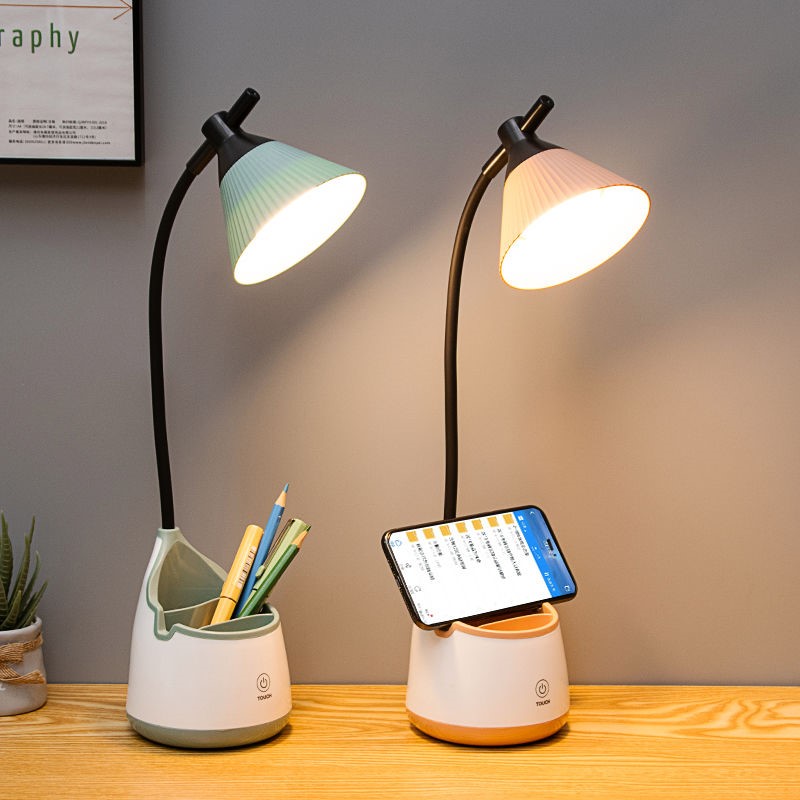 Desk eye protection lamp charging plug-in dual-use student dormitory children's study special led bedroom bed