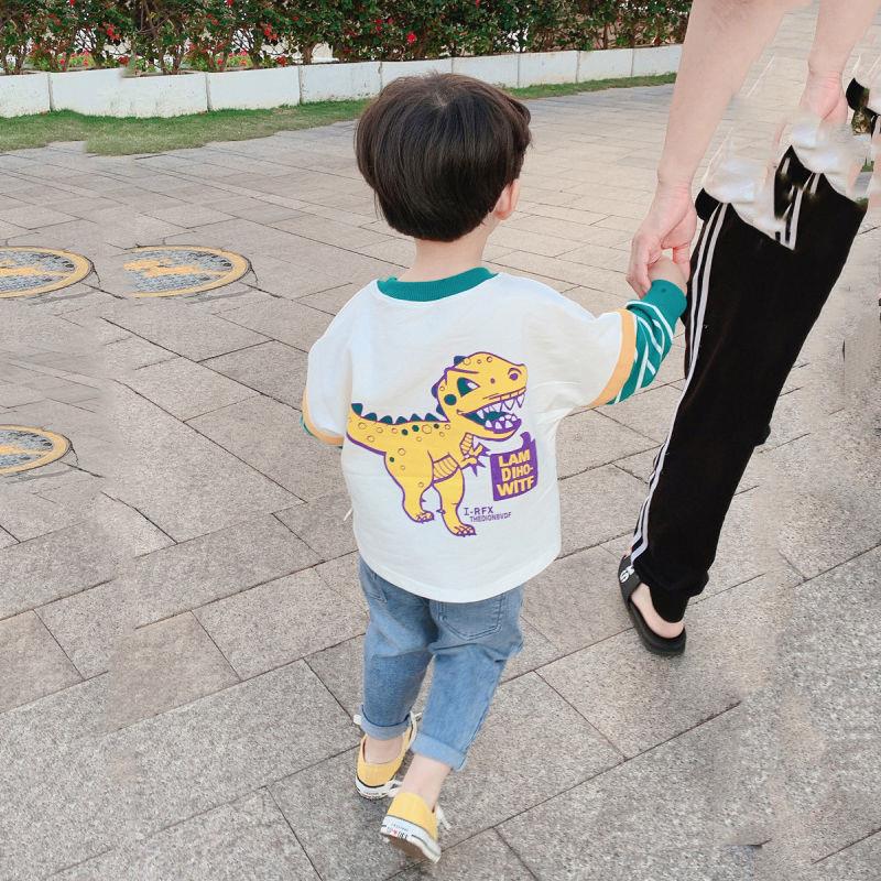Children's spring clothing trendy boys' dinosaur sweater children's spring clothing for boys and babies