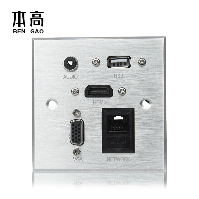 Welding-free wire aluminium alloy multifunction connector panel socket multimedia panel socket 86 type information panel-Taobao