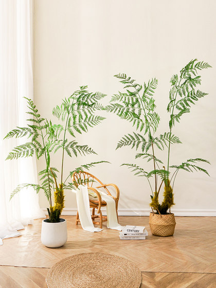 Large Artificial Green Plant, Light Luxury Golden Monkey Fern, Bionic Plant, Indoor Living Room Fake Tree Decoration, Potted Landscaping Ornament
