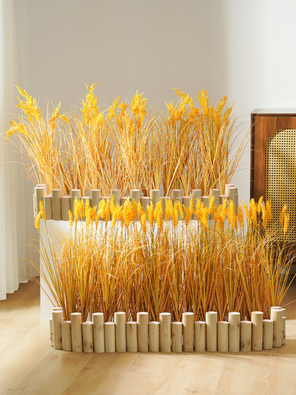 Simulated Barley Spike Floral Art Landscape Arrangement for Clothing Store Window Decoration and Indoor Display, Artificial Green Plant Ornament