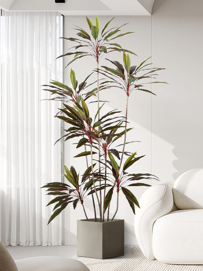 Simulated Green Plant Velvet Indoor Living Room Floor Decoration Fake Plant Potted Tv Cabinet Large Artificial Ornament Tree