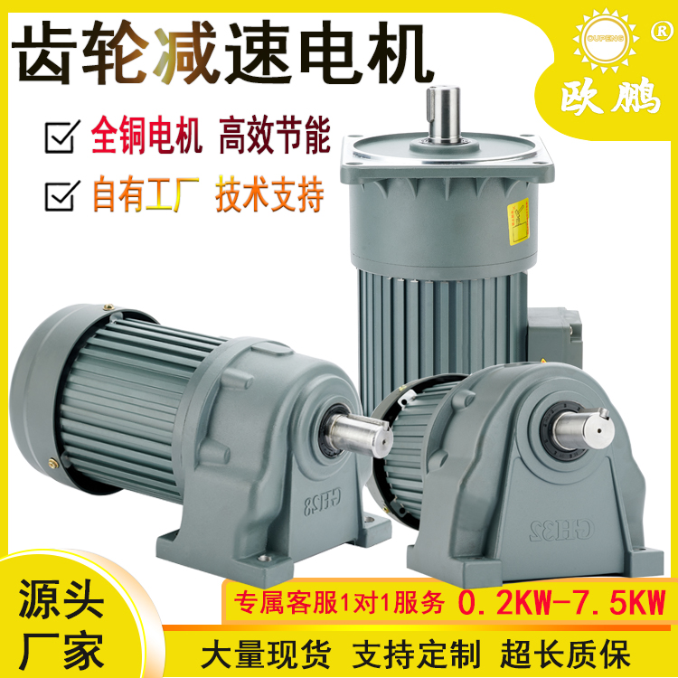 Europon gear deceleration motor vertical three-phase 380V asynchronous frequency conversion reversible small horizontal 220v throttle motor-Taobao