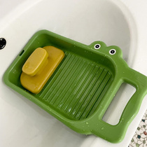 Small crocodile washboard baby laundry basin integrated household small socks saliva towel hand wash roller type lazy person