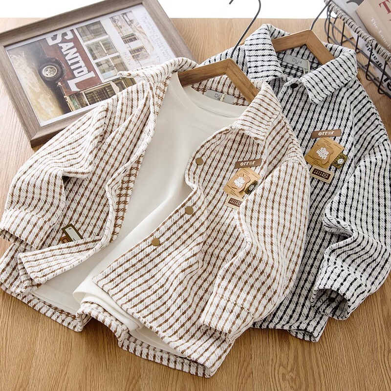 Boys' Shirts Spring and Autumn 2025 New Children's Shirts Thin Style Baby Autumn Boys' Autumn Jacket Stylish and Fashionable Boys' Shirts Spring and Autumn 2025 New Children's Shirts Thin Style Baby Autumn Boys' Autumn Jacket Stylish and Fashionable