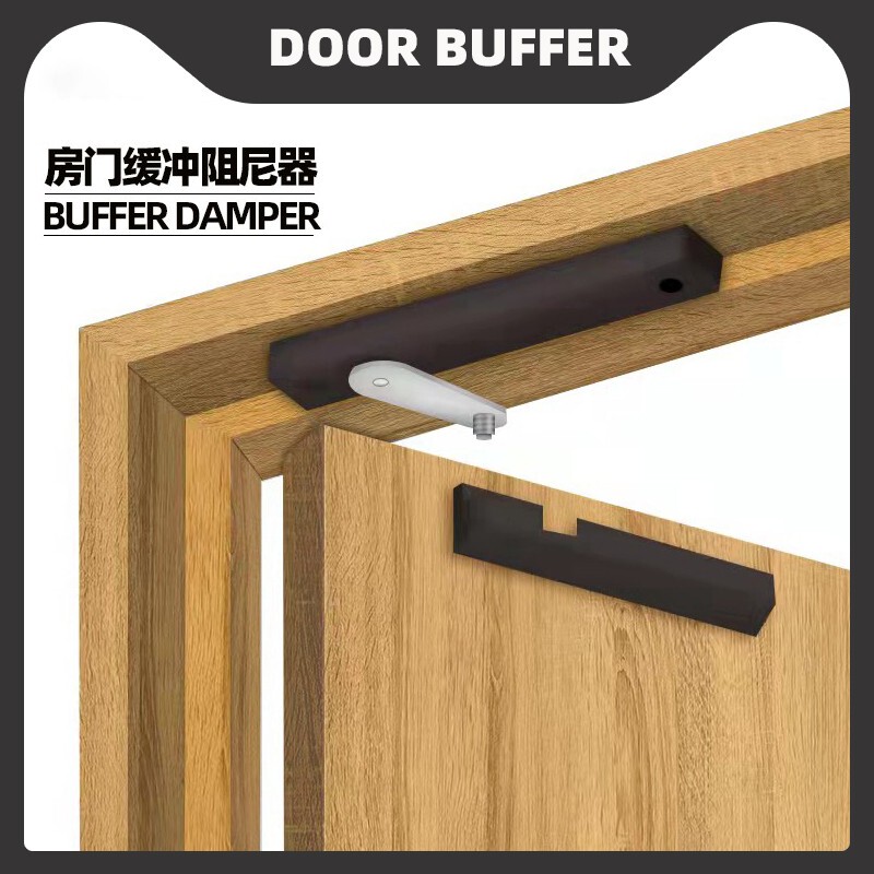 Door Damper Buffer for Wooden Doors, Outward-Opening Invisible Door, Household Automatic Door Closer, Hydraulic Door Closer, Anti-Pinch