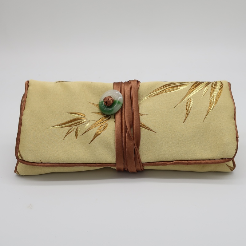 Chinese-Style Brocade Pouch Portable Jewelry Roll Makeup Bag Brocade Scroll Jewelry Bag Necklace Ring Storage Chinese-Style Brocade Pouch Portable Jewelry Roll Makeup Bag Brocade Scroll Jewelry Bag Necklace Ring Storage
