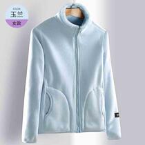2024 new double-sided fleece jacket for men and women thickened replacement skin-friendly couple polar fleece double-sided autumn and winter coat