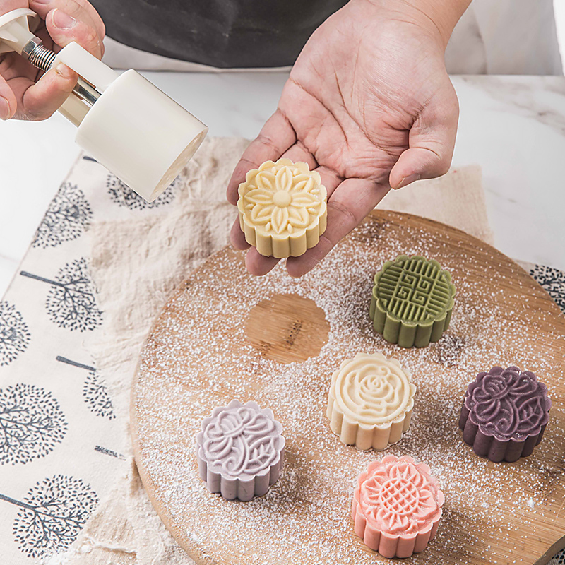 Moon cake mold hand-pressed household food grade new press moon cake glutinous rice manual model pastrie printing