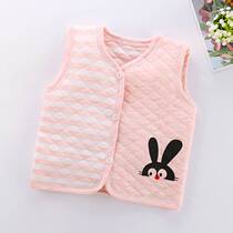 Child Machia baby Three layers clip cotton autumn and winter boy Kan Shoulder Girl Warm thickened Mclip Scout