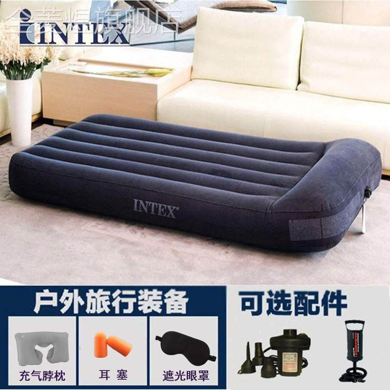 INTEX inflatable bed single air cushion bed double household air bed outdoor floor blowing bed lunch break bed