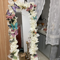 Full body mirror ins style transformation decoration diy material package butterfly pearlescent pear paper dressing mirror package frame edge