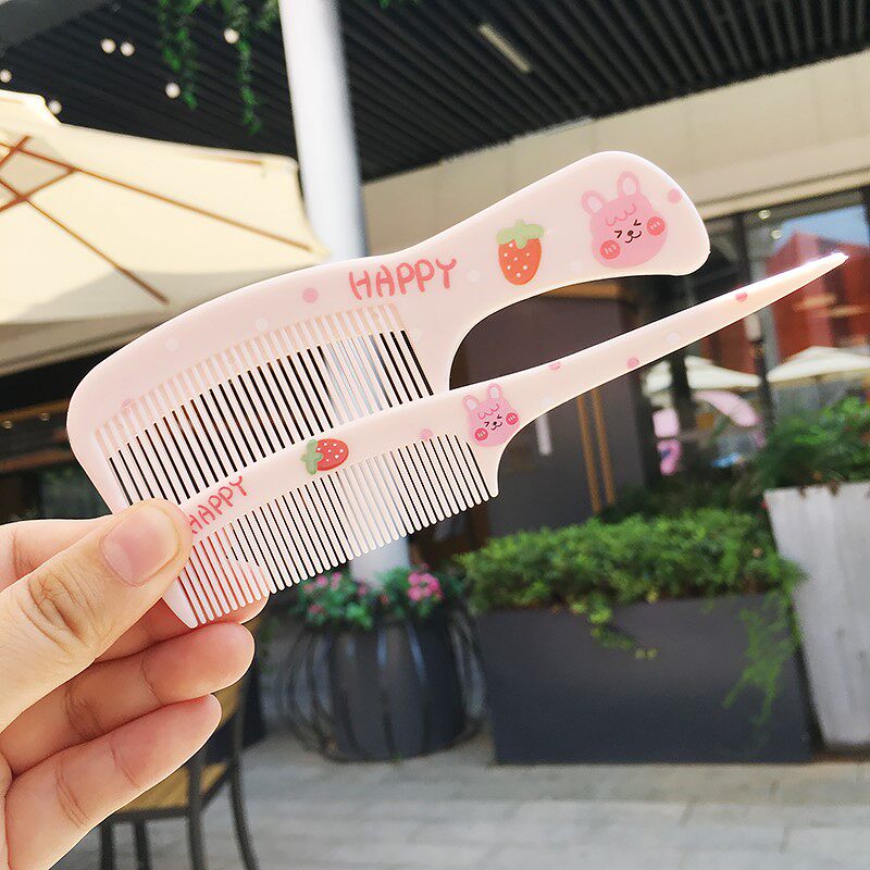 2 Dress Baby Cartoon Animal Plastic Comb Students Flat Comb Pick Comb Children Zal Hair Small And Easy To Carry