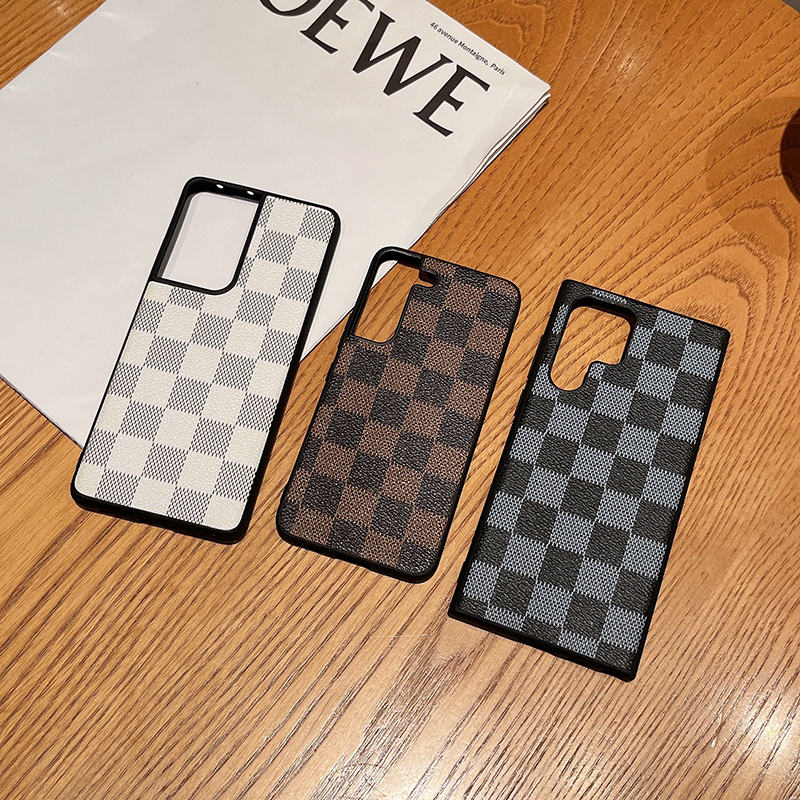 High-End Checkerboard Pattern S25 Suitable for Samsung S22Ultra Phone Case Lv Leather Note20 Anti-Fall S20/S21+ Unisex S10E Trendy Brand 5g New Model S23 Leather Luxury Full Cover S24