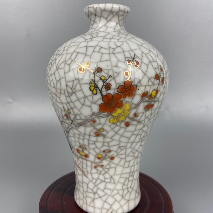 清乾隆开片描金花鸟梅瓶：家居摆件中的艺术瑰宝-仿古瓷器-淘宝好物网