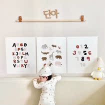 ins Feng Fruit alphabet Background hanging cloth Childrens literacy early teaching Yi Stickers Wall Decoration shooting props