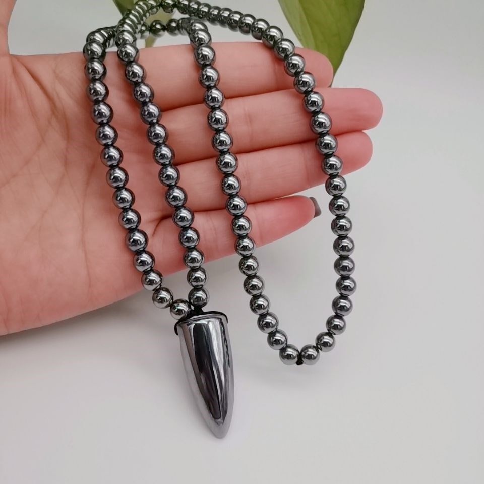 Terahertz necklace bullet head national tide fashion domineering ball chain bead clavicle chain does not fade patron saint bead chain
