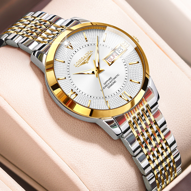 Swiss Genuine Watches ­ Women's Automatic Mechanical Watch, Fashionable, Luminous, Waterproof, Genuine Diamond, for Women.