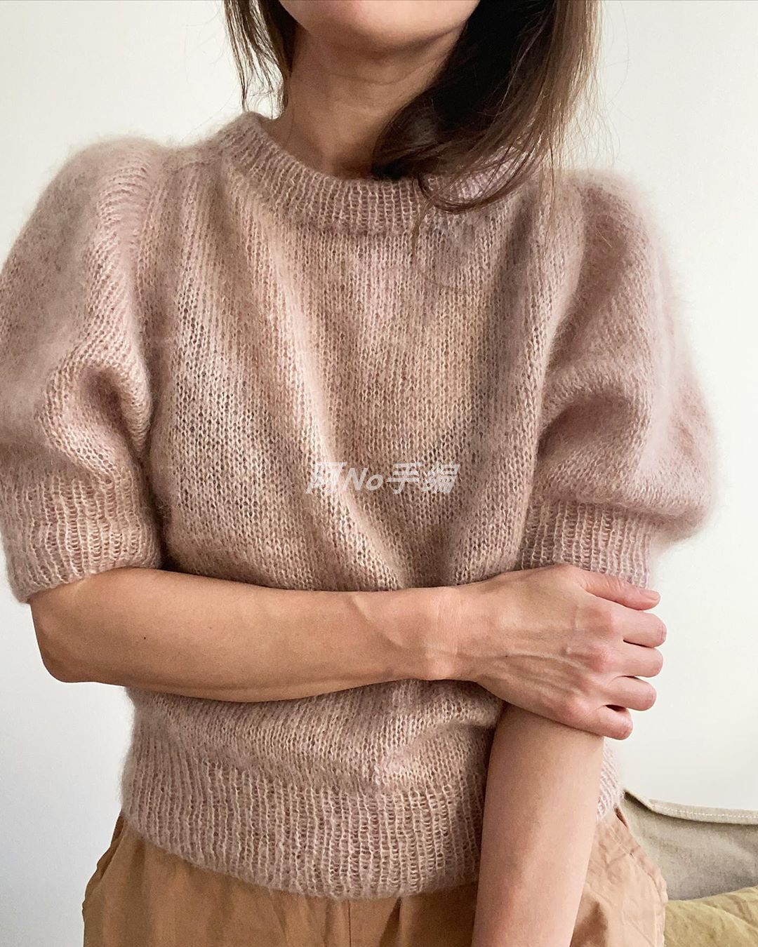 Puff Tee Ma Saddle Shoulder Gentle Blister of the sleeves Sleeves Shirts' No Chinese Woven Diagrams Antitext Caption