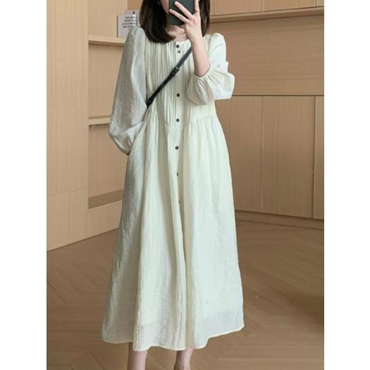 Casual Long-Sleeved Dress for Women in Early Autum 2024, New Style, French Style, Loose, Slimming Look and Super Nice Long Skirt Casual Long-Sleeved Dress for Women in Early Autum 2024, New Style, French Style, Loose, Slimming Look and Super Nice Long Skirt