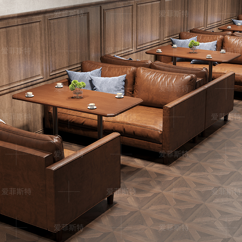 Bar Sofa and Chair Set, Themed Western Restaurant, Lounge Bar Table and Chairs, Dessert and Milk Tea Shop, Cafe, Pub Booth Bar Sofa and Chair Set, Themed Western Restaurant, Lounge Bar Table and Chairs, Dessert and Milk Tea Shop, Cafe, Pub Booth