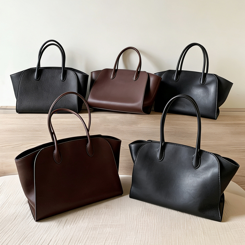 2026 New Row Series Marlo12/17 Cowhide Leather Briefcase High-End Commuter Underarm Shoulder Tote Bag