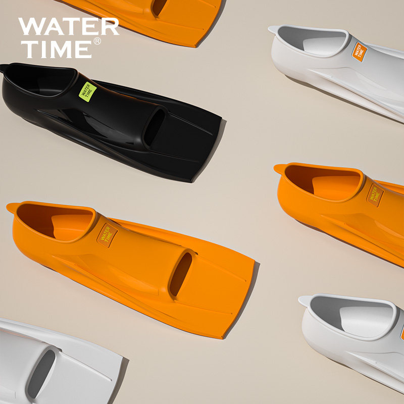 WaterTime 脚蹼游泳训练专业短脚蹼自由泳硅胶成人儿童鸭脚蹼装备