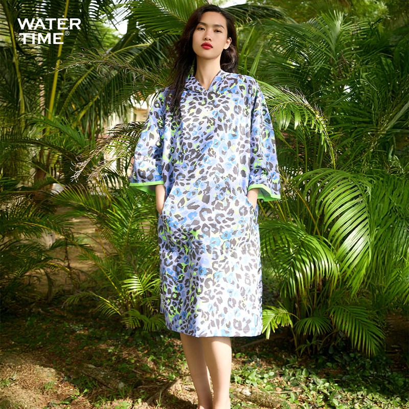 WaterTime游泳速干浴巾女成人吸水运动毛巾浴袍沙滩潜水斗篷海边