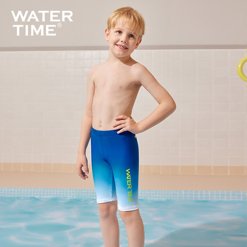 WaterTime 儿童泳裤男孩中大童专业训练比赛五分泳裤男童速干抗氯