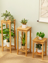 Flower rack flower pot rack living room indoor floor-standing fish tank rack simple flower table multi-layer solid wood flower rack