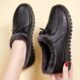 New National Trend 2025 Mom Shoes Winter Plush Cotton Shoes Winter Leather Shoes Soft Sole Warm Shoes for Middle-Aged and Elderly Women Non-Slip Shoes for Seniors