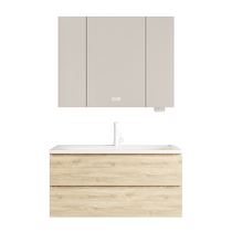 TOYO USE YS335 LOG WIND BATH CABINET CERAMIC INTEGRATED BASIN SOLID WOOD MULTILAYER WASH-FACE WASH TABLE 3458