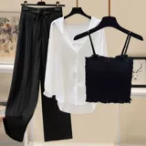 Комплект, лонгслив для отдыха с капюшоном, жилет, штаны, большой размер, осенний, коллекция 2022, 3 предмета