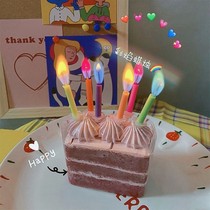 Rainbow Flame Birthday Candle Candles Candle Korea Ins Chametz Glow Net Red Birthday Party Atmosphere Cake Creativity